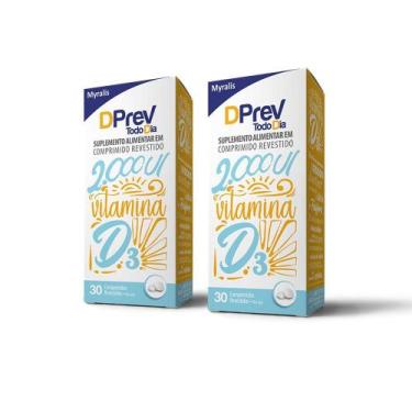 Imagem de Kit Vitamina D Colecalciferol DPrev Todo Dia 2000Ui C/30 Cpr - Myralis