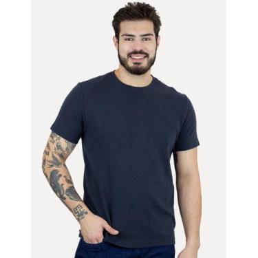 Imagem de Camiseta Aramis Masculina Regular Textura Ottoman Azul Marinho, L/G