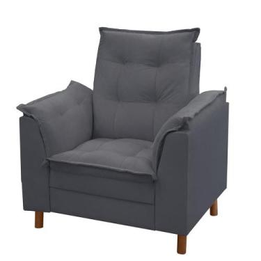 Imagem de Poltrona De Amamentação Manoella Luxo ISA ESTOFADOS Cor:Marrom, Cinza