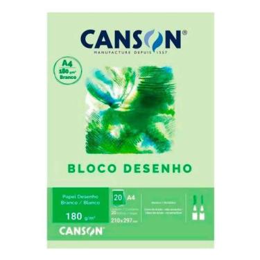 Imagem de Bloco Papel Desenho A4 Canson 180g 20 Folhas Branco 66667164