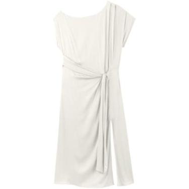 Imagem de Vestido Longo De Mangas Curtas Com Decote Assimétrico-Feminino