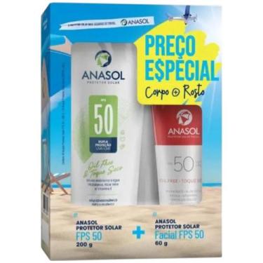 Imagem de Kit 2 Protetor Solar Fps 50 Corporal 200g + Facial 60g - Anasol