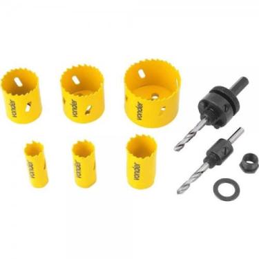 Imagem de Jogo Serra Copo Bimetal Aço Rápido SCV200 com 9 Peças - Vonder