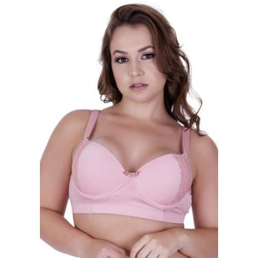 Imagem de Sutiã Plus Size Bojão Reforçado - C7 RENDÃO - BY TINA MODAS, Rosa, 50