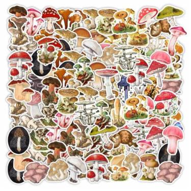 Imagem de Adesivos e decalques de grafite de vinil impermeáveis Mushroom (50 uni