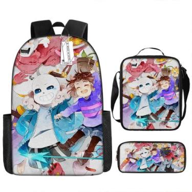 Imagem de Mochila escolar Undertales Anime 3 unidades/lote para crianças - yiwei