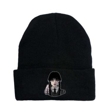 Imagem de Chapéu de malha Wednesday Anime Winter Beanie de fibra acrílica - yiwe