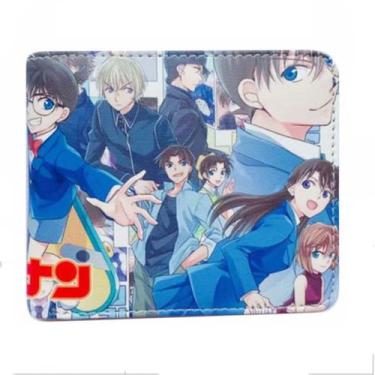 Imagem de Carteira, bolsa de moedas, couro, duas dobras, Detective Conan Anime -