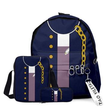 Imagem de Conjunto de mochilas Jojos Bizarres Adventures School, 3 peças para cr