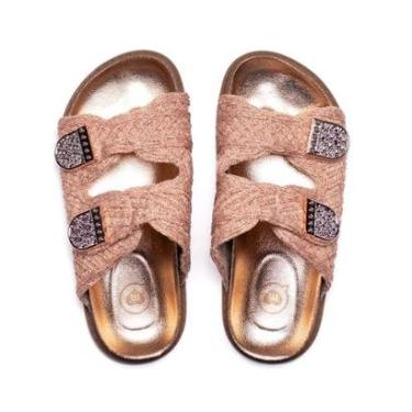Imagem de Chinelo Infantil Molekinha Fivelas Brilho Rosé-Feminino