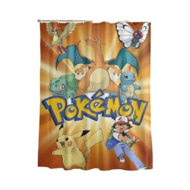 Imagem de Cortina De Chuveiro Com Desenho De Squirtle Pokemon, Decoração Leve Pa