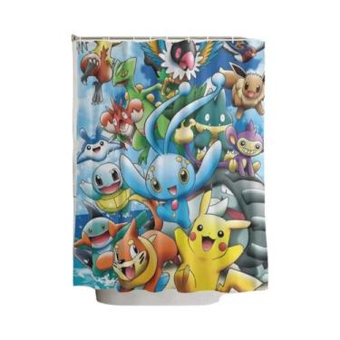 Imagem de Cortina De Chuveiro Com Desenho De Squirtle Pokemon, Decoração Leve Pa