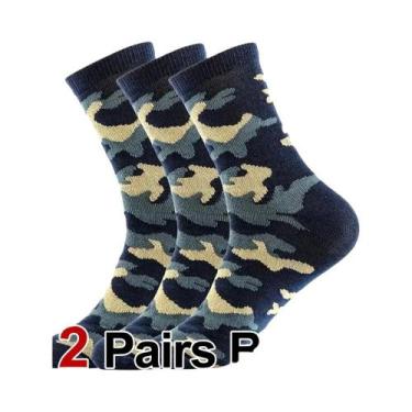 Imagem de Meias Masculinas Camufladas De Cano Médio 3/12 Pares Respiráveis, Anti