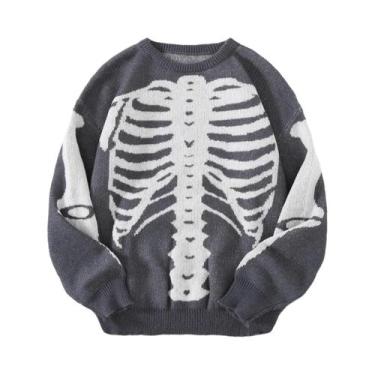 Imagem de Suéter Masculino De Tricô Com Gola Redonda E Padrão Jacquard Para Outo