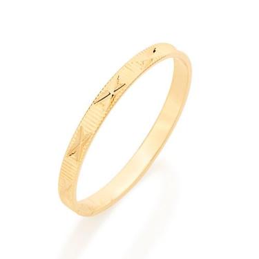 Imagem de Alianca Diamantada Com Detalhes Em X De 2,0 Mm Medindo ,04 A 2,08 De L