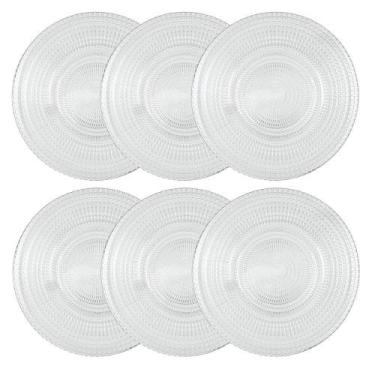 Imagem de Conjunto 6 Pratos Raso Vidro Firenze Transparente - Class Home