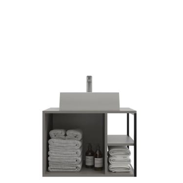 Imagem de Gabinete para Banheiro 60cm com Cuba Nassau Cimento