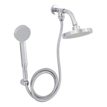 Imagem de Ducha Redonda Cromada De Parede Com Chuveirinho - Docol