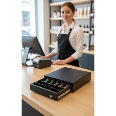 Imagem de Gaveta Dinheiro Automática 24V Preta - Segurança e Organizaç - Congrat