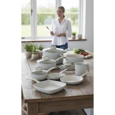 Imagem de Jogo Panelas Antiaderente Cerâmico Azul 8 Peças Cozinha Mode - Congrat