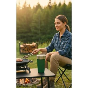 Imagem de Copo Térmico 600ml Verde: Bebida Fria 10h, Quente 2h - Congratulations