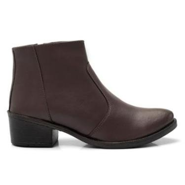 Imagem de Bota Feminina Cano Curto Salto Baixo Casual Antiderrapante Zíper Confortável Macia Leve...