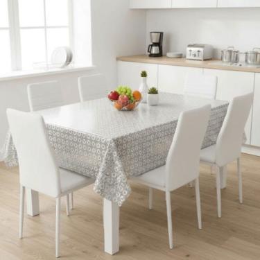 Imagem de Toalha De Mesa Rendada Prata Mod007 Rolo 1,37x20m Vinil PVC - Plast.co