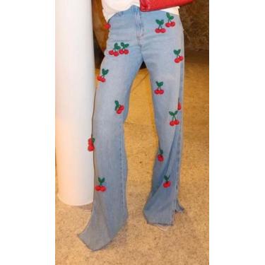 Imagem de Calça Jeans Wide Leg Cerejinha - SiaCrochet, 38