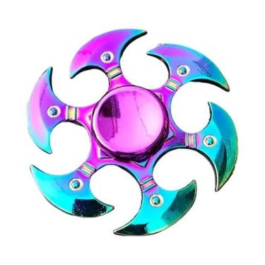 Imagem de Fidget Spinner De Metal Com Gradiente Arco-Íris, Rolamento Silencioso,