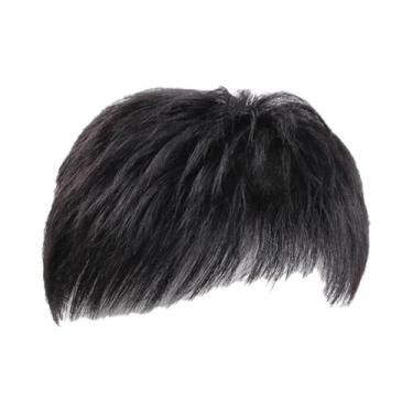 Imagem de Peruca Masculina Sintética Com Presilhas Para Reposição Capilar, Ideal