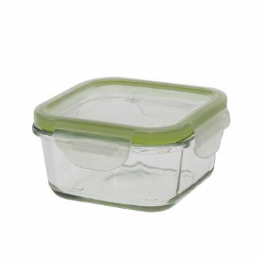 Imagem de Pote de Vidro Hermético Quadrado Le Click Transparente 320ml