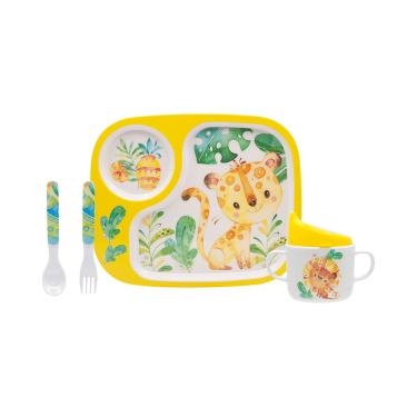 Imagem de Conjunto de Refeição Infantil em Melamina Le Bichos com 4 Peças