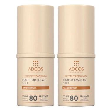 Imagem de Adcos Kit com 2 Protetores Solares com Cor FPS80 - Beige, Kit