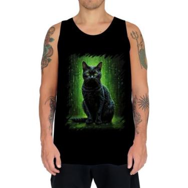 Imagem de Camiseta Regata de Gato Oráculo Hacker Binário Mat 6 - Kasubeck Store®