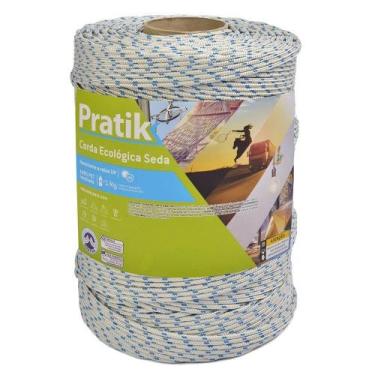Imagem de Corda Pratik Trançada Pet Branco/Azul Rolo 3mm x 595m
