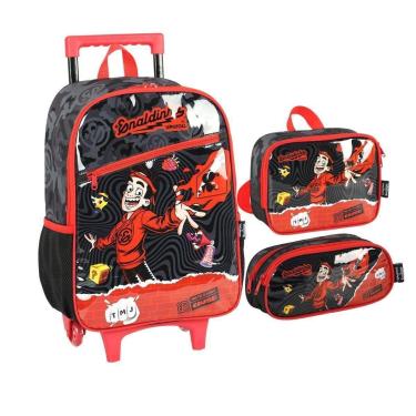 Imagem de Kit Mochila Rodinhas Lancheira Estojo Youtuber Enaldinho-Masculino