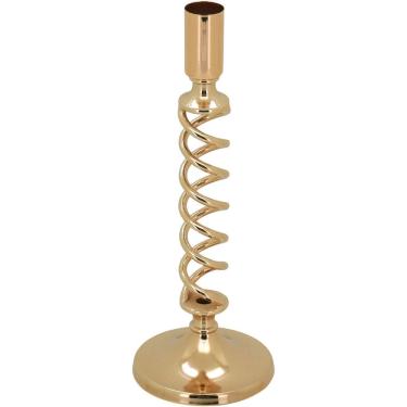 Imagem de CASTIÇAL PORTA VELA METAL 23x8x8cm DOURADO