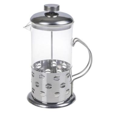 Imagem de Cafeteira Francesa French Press Luxo 600ml Em Inox Vidro Borossilicato