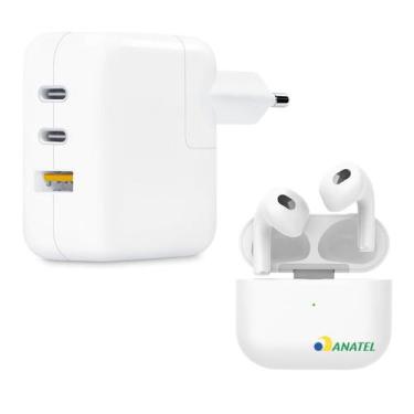 Imagem de Kit Carregador Turbo 65W + Fone Bluetooth Sem Fio + Cabo Tipo-C para S
