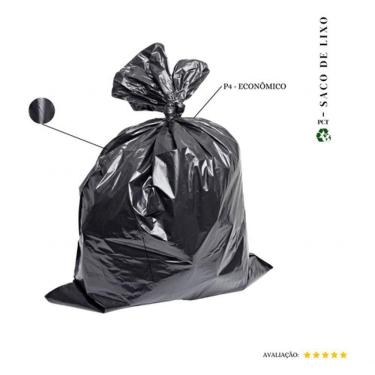 Imagem de Saco de Lixo 200 Litros P4 Econômico Preto 92x120 com 20 Unidades para Resíduos Leves H...