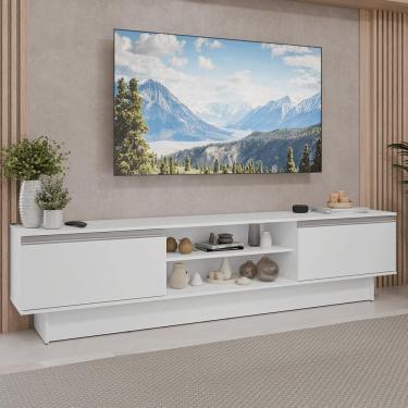 Imagem de Rack para TV até 80 Polegadas 218 cm 2 Portas Branco Glamy Madesa