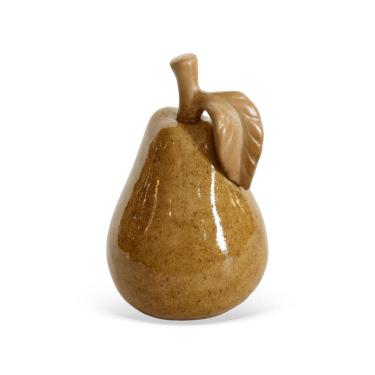 Imagem de Peça Decorativa Pêra em Cerâmica Marrom 18,5cm CT0199 BTC