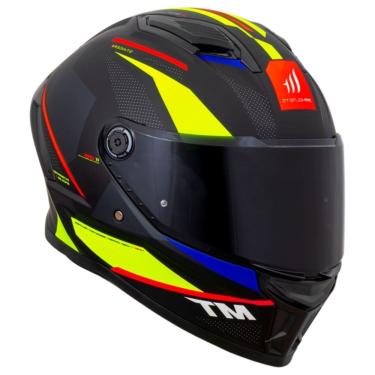 Imagem de Capacete Mt Stinger 2 Chest C3 Preto Fosco Cinza E Amarelo