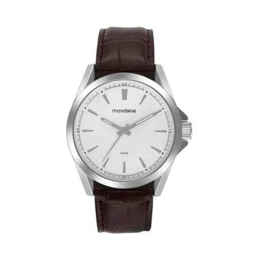 Imagem de Relógio Mondaine Clássico Prata/Marrom Masculino 99738G0MVN-Masculino