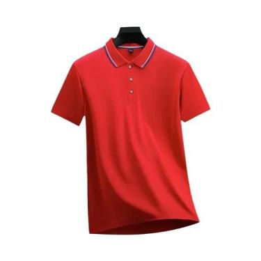 Imagem de Camisa Polo Masculina Casual De Manga Curta Em Cor Sólida, Moda De Ver
