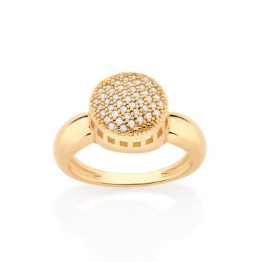 Imagem de Anel botão 18k com zircônias BRANCO 513225 Rommanel, Branco, 20