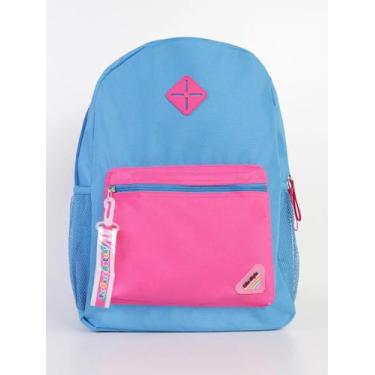 Imagem de Mochila Escolar De Costas Clio Azul e Rosa Mala Escola Faculdade Barat