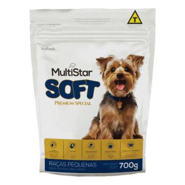 Imagem de Ração Soft Multistar 700g Frango Arroz Adulto Raças Pequenas Mastigaçã