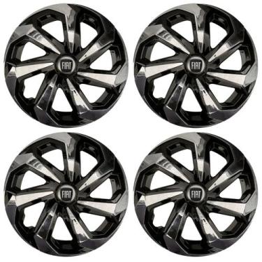 Imagem de Jogo calota esportiva 13 spider preta crome mobi palio fire - Garagem 