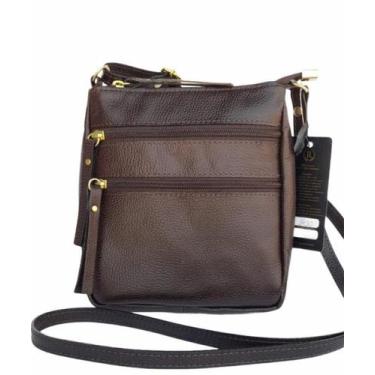 Imagem de Bolsa feminina transversal shoulder couro roma 1450 marrom